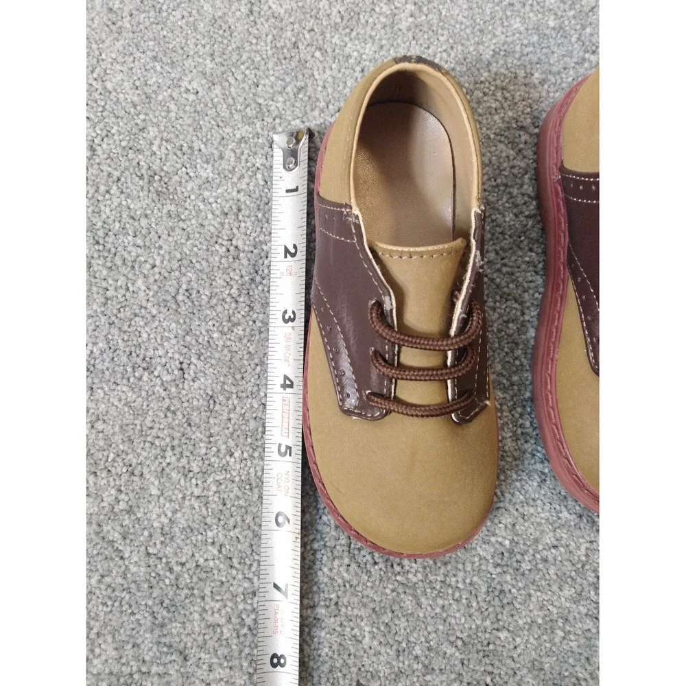 Trimfoot Baby Shoes Size 7 Brown Suede Man-Made Upper Infant Soft Walking
